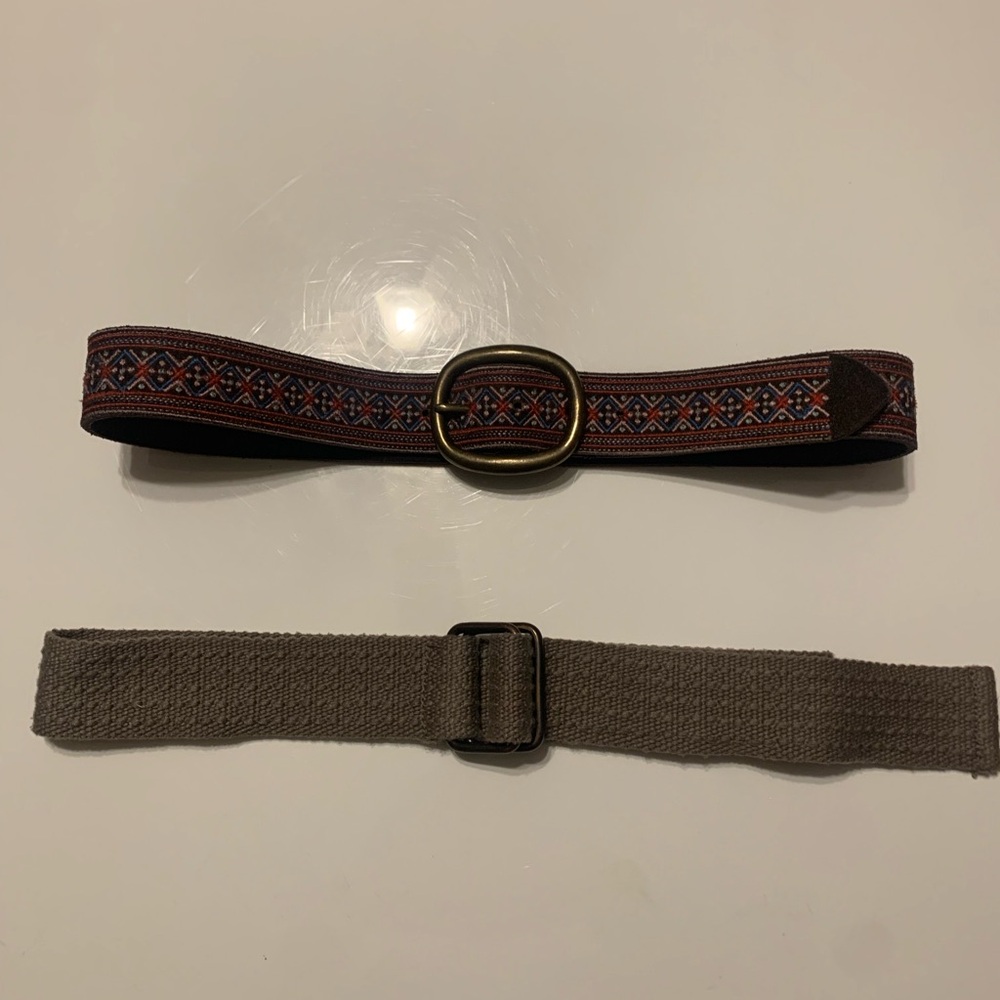Lucky Brand Patterned Brown And Solid Gray Belt S… - image 1